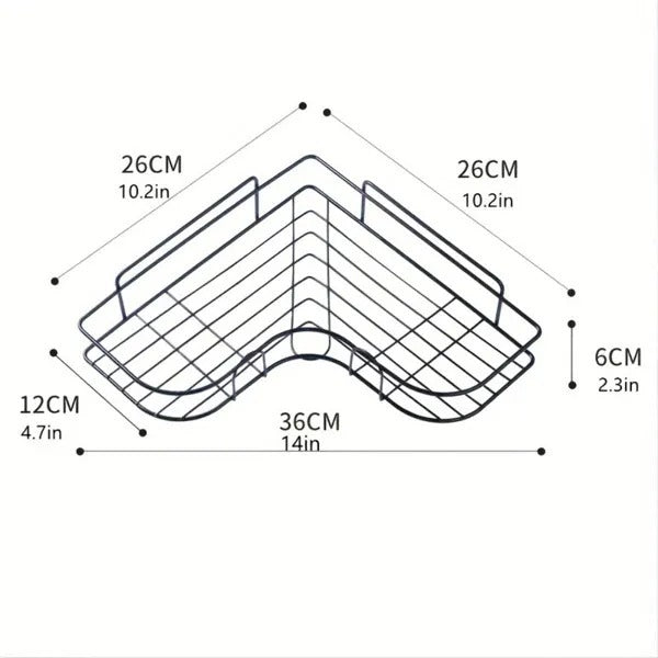 1pc Wall Mounted Bathroom Shelf, Shower Caddy Rack