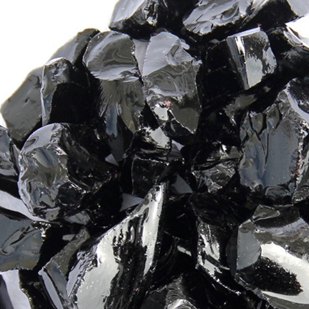 Black Round Reflective Fire Pit Glass