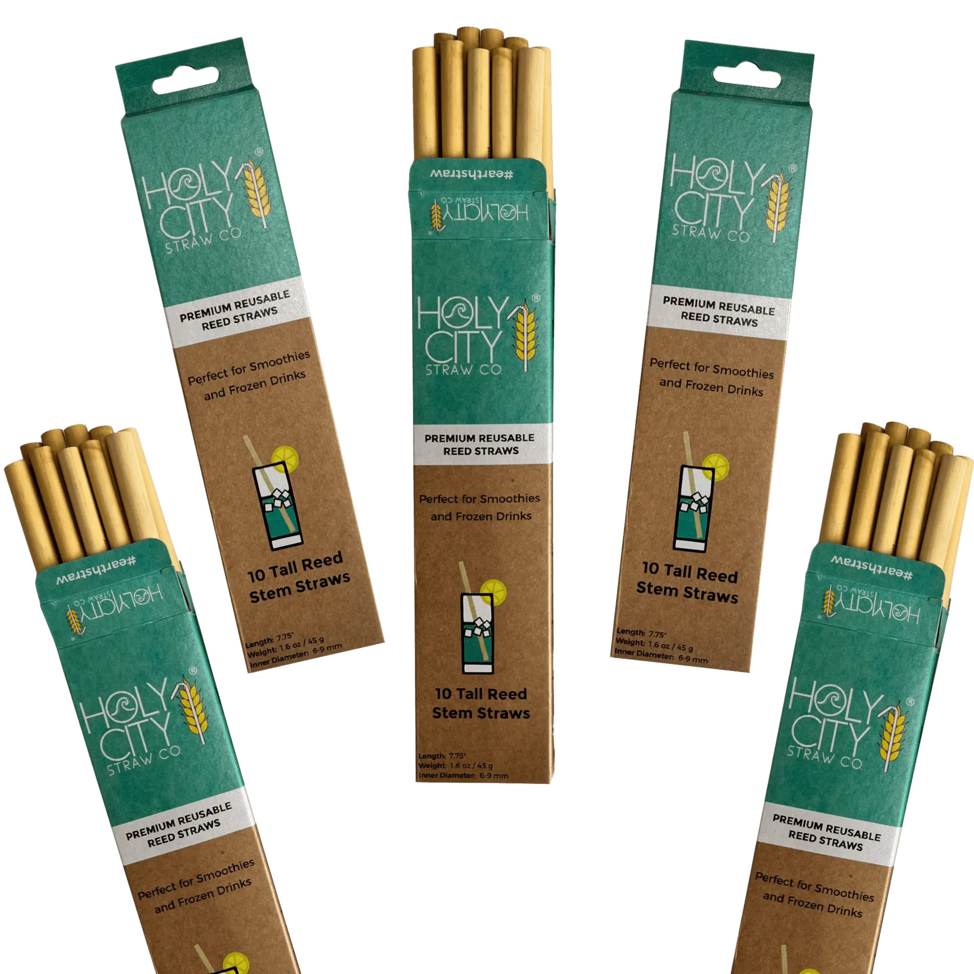 7.9" Jumbo Reed Straws | 10CT. | - 5 Pack Bundle