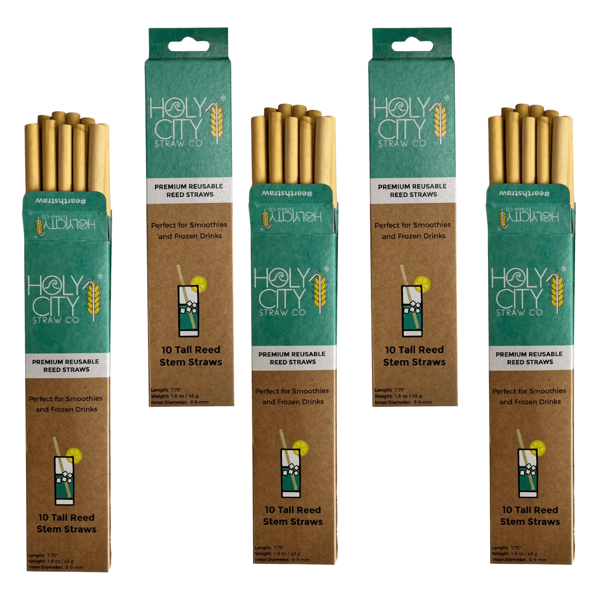 7.9" Jumbo Reed Straws | 10CT. | - 5 Pack Bundle