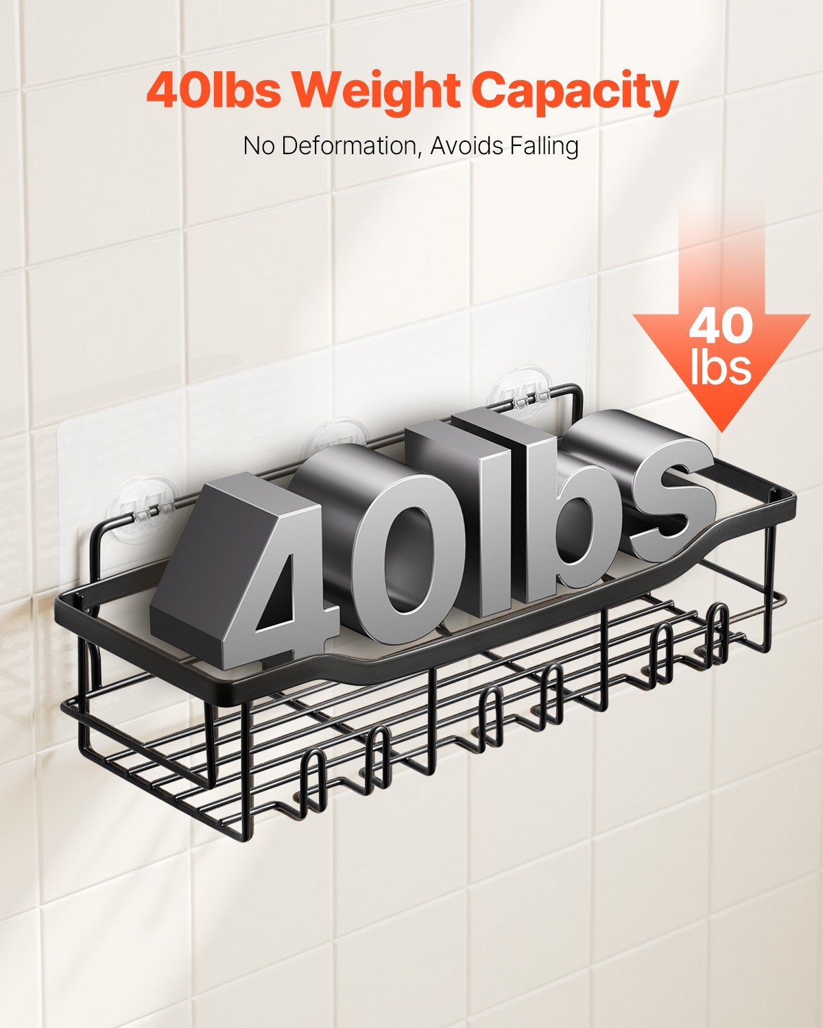 Shower Caddy 5 Pack Adhesive Bathroom Shower Storage Organization Shelves Rack