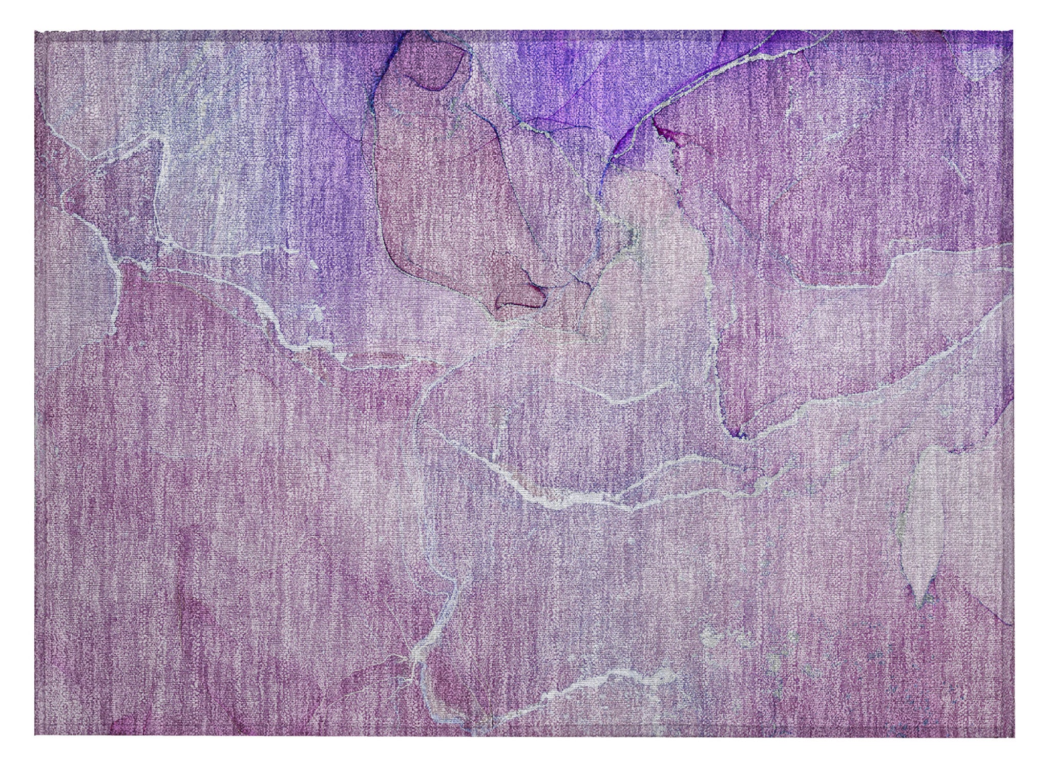 2' X 3' Purple Abstract Washable Non Skid Indoor Outdoor Area Rug