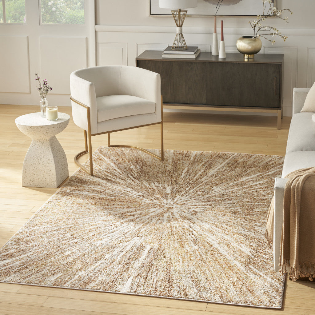8' X 10' Ivory Abstract Area Rug