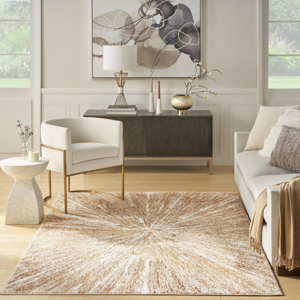 8' X 10' Ivory Abstract Area Rug