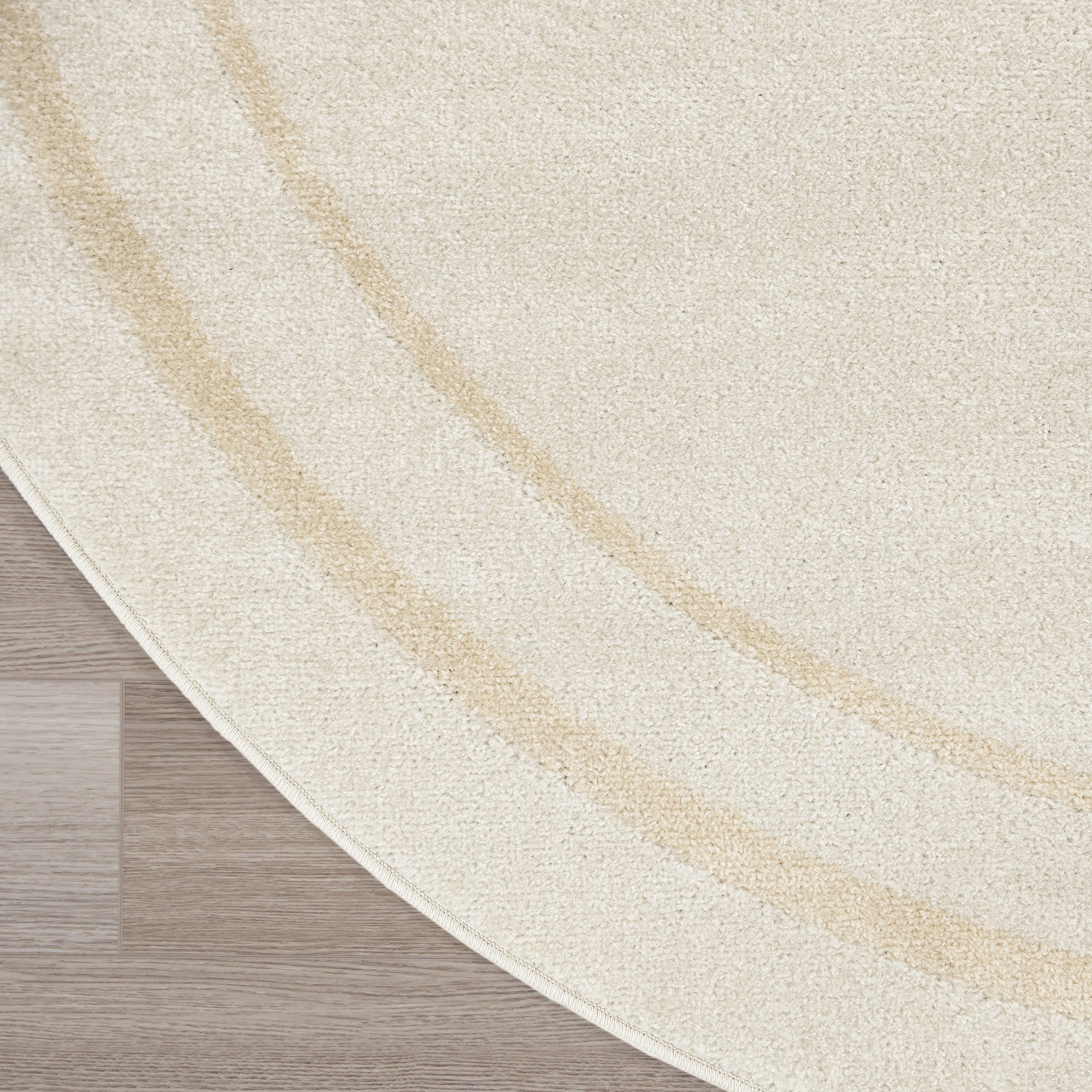 8' Ivory And Gold Round Indoor Outdoor Area Rug