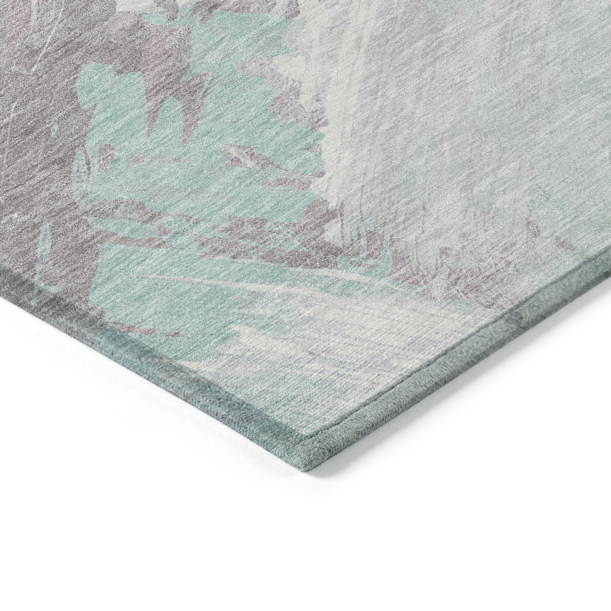 8' X 10' Blue Teal Blue And Gray Abstract Washable Indoor Outdoor Area Rug