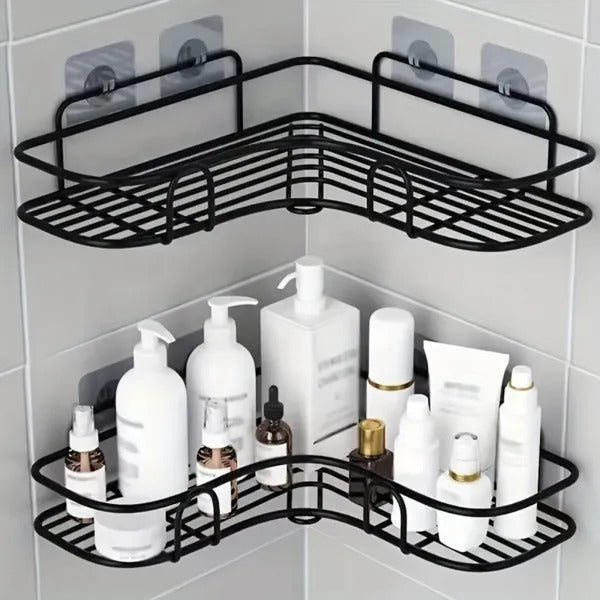 1pc Wall Mounted Bathroom Shelf, Shower Caddy Rack