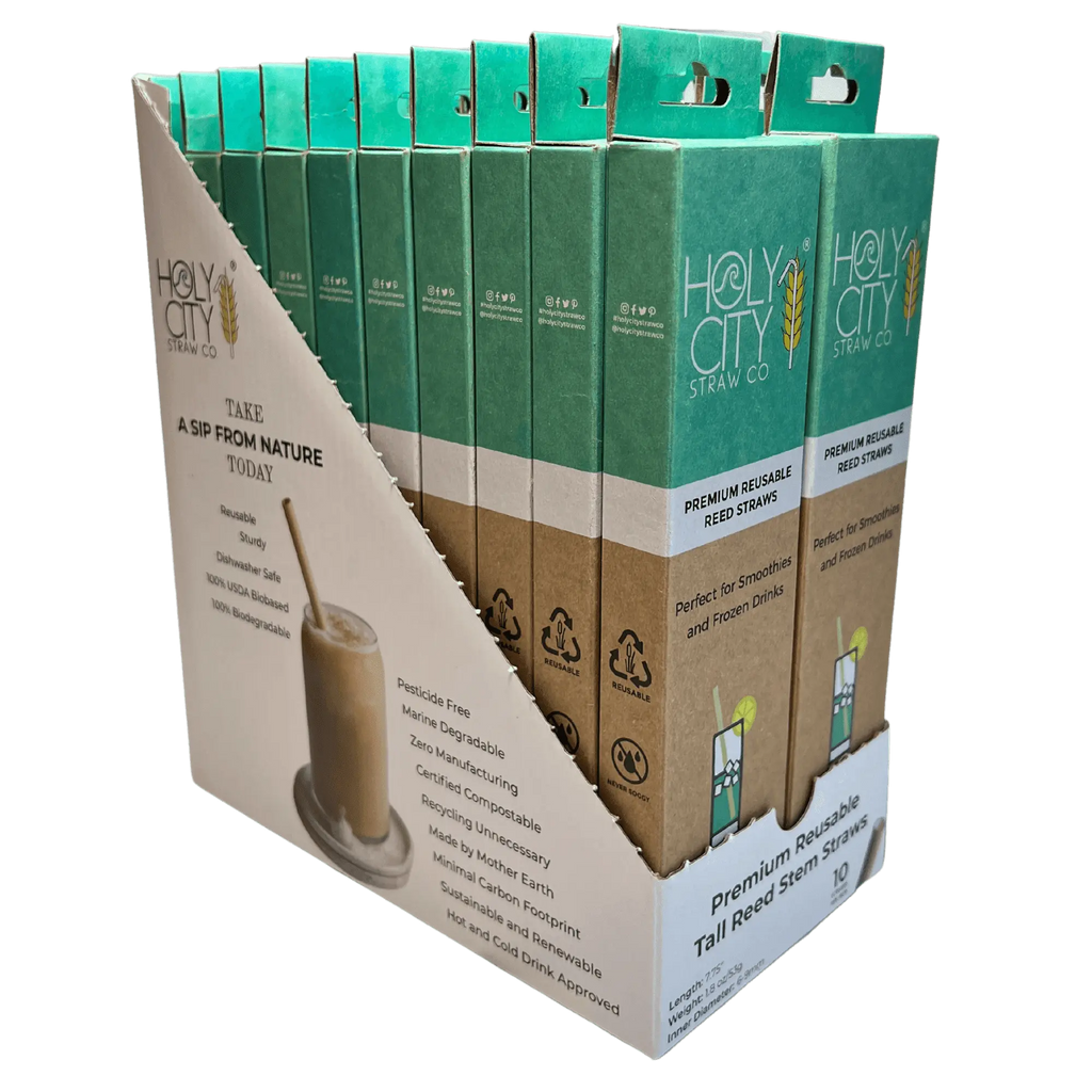 7.9" Jumbo Reed Stem Drinking Straws | Case of 6 Inner packs | 20 x 10ct. Boxes