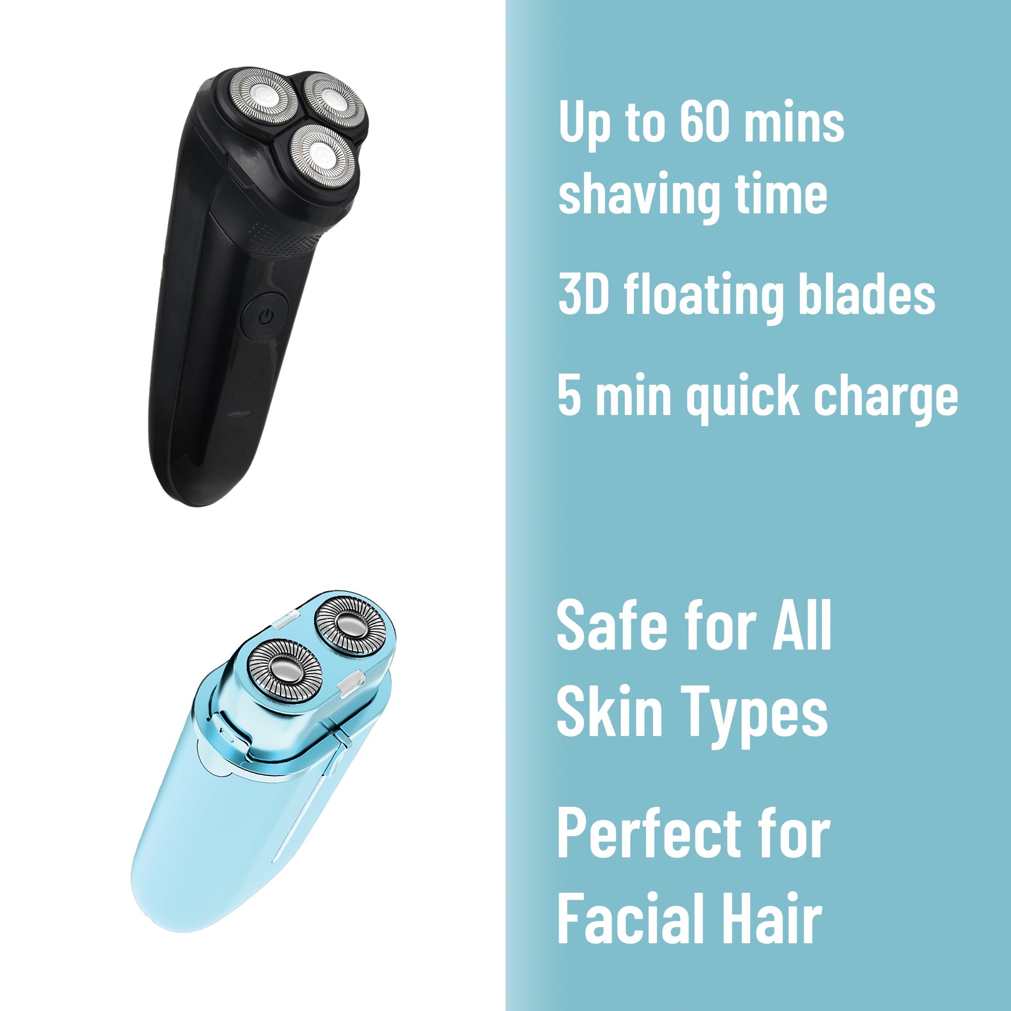 Ultimate Shaving Power Bundle: Mario Lopez Men's Rechargeable Electric Shaver & Painless Electric Shaver-3