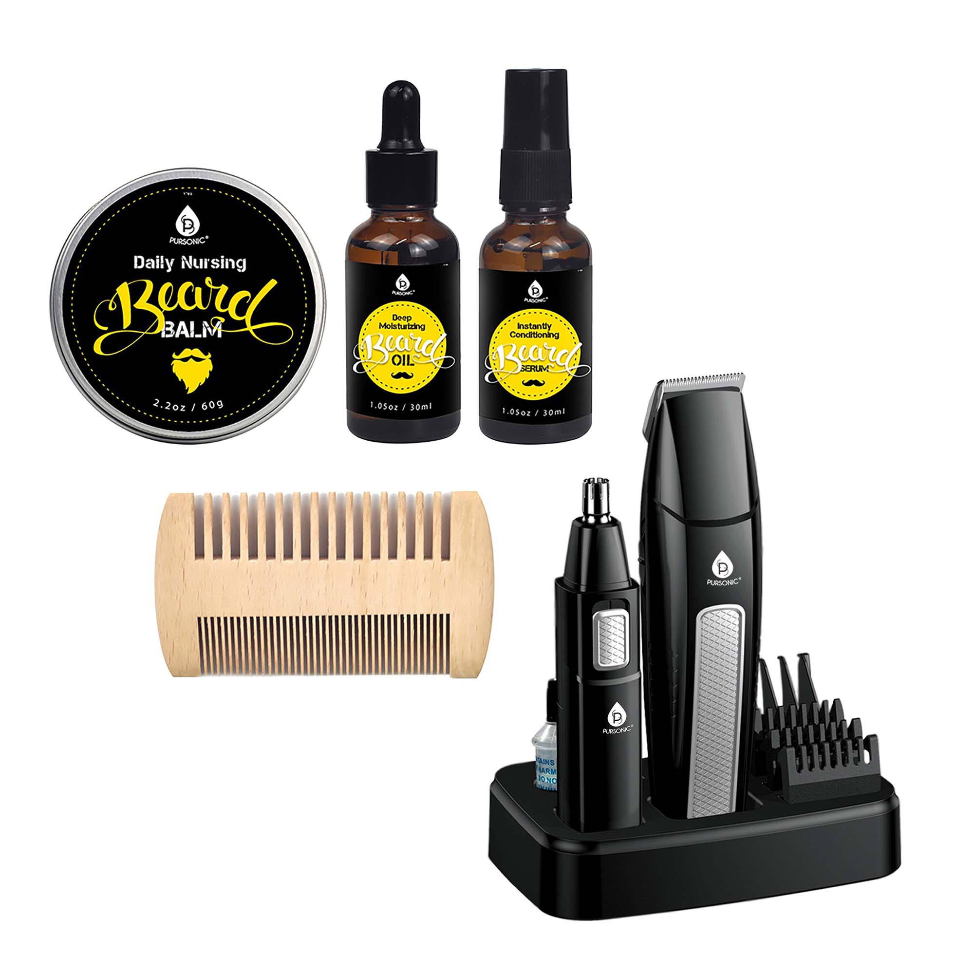 Mario Lopez Grooming Essentials Bundle with 10-Piece Trimming Kit & 4-Piece Beard Care Set-0