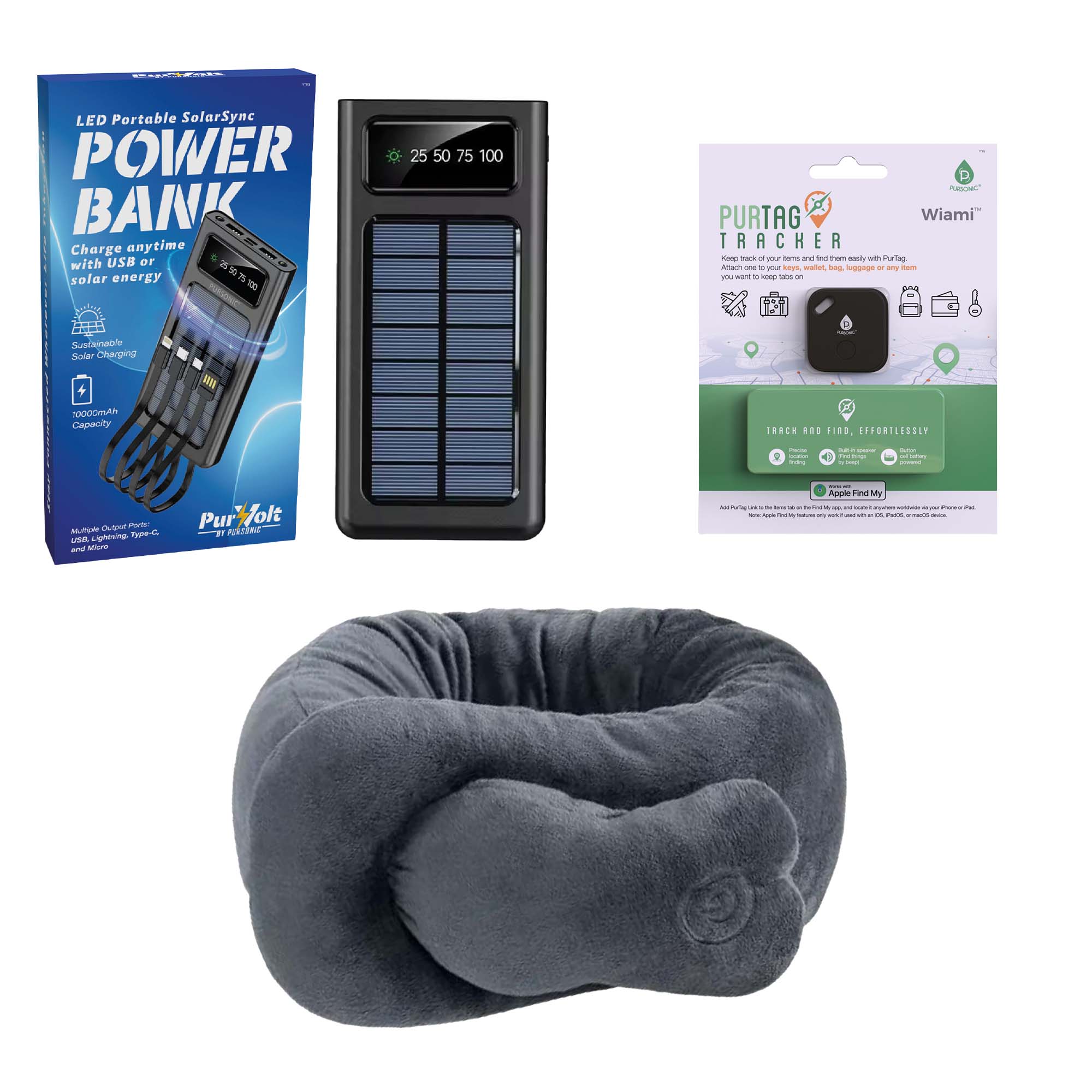 ✈️✨ Pursonic Ultimate Travel Comfort Bundle: Stay Relaxed, Powered Up, and Organized on Every Journey! 🧳🔋🧠-0