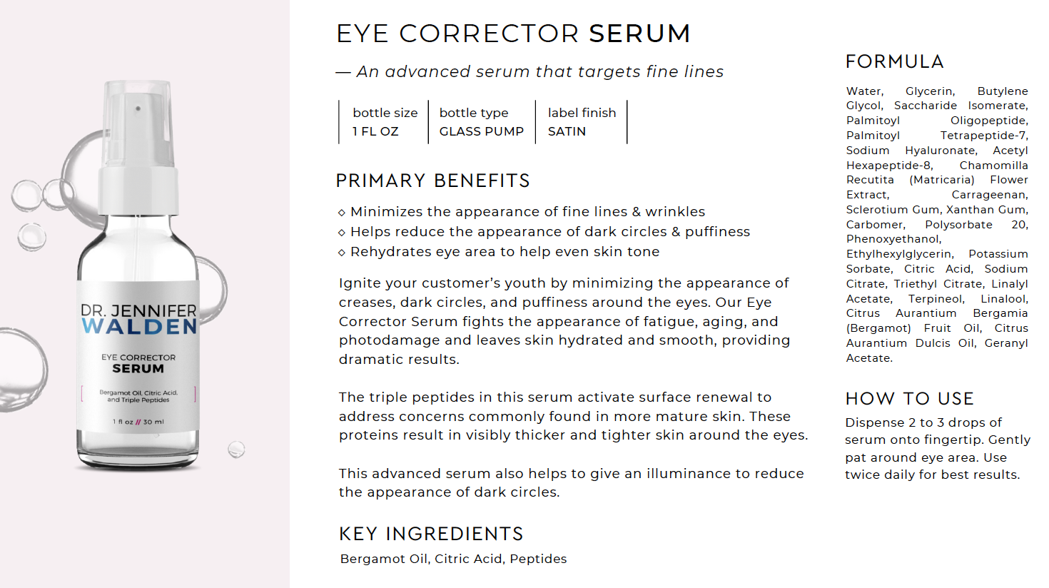 Eye Corrector Serum with Bergamot