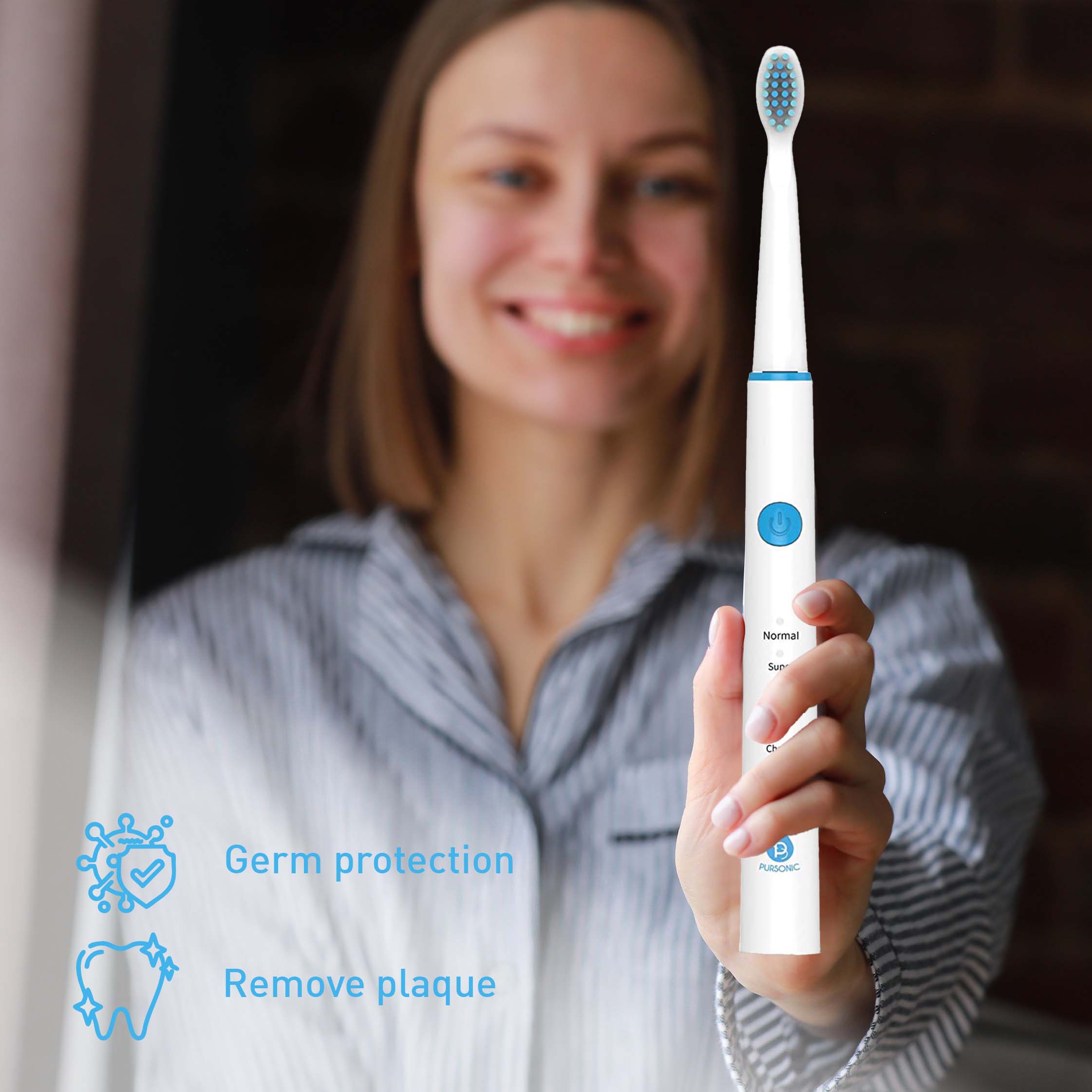 USB Rechargeable Electric Toothbrush + Freebie Activated Coconut Charcoal Powder Natural Teeth Whitener-1