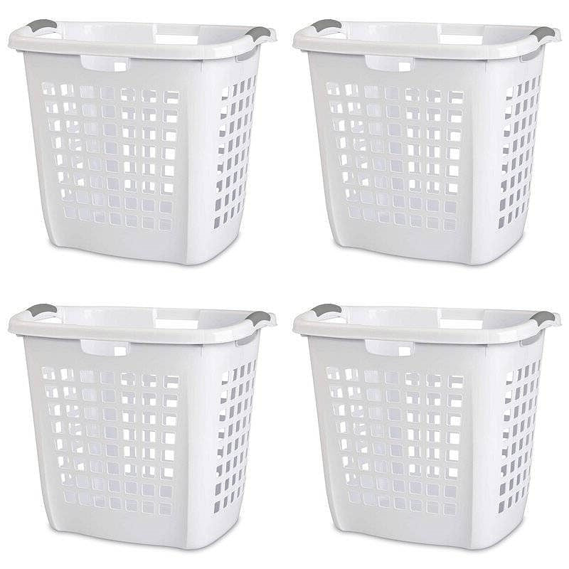 Set of 4 Heavy Duty Plastic Laundry Hamper Dirty Clothes Basket