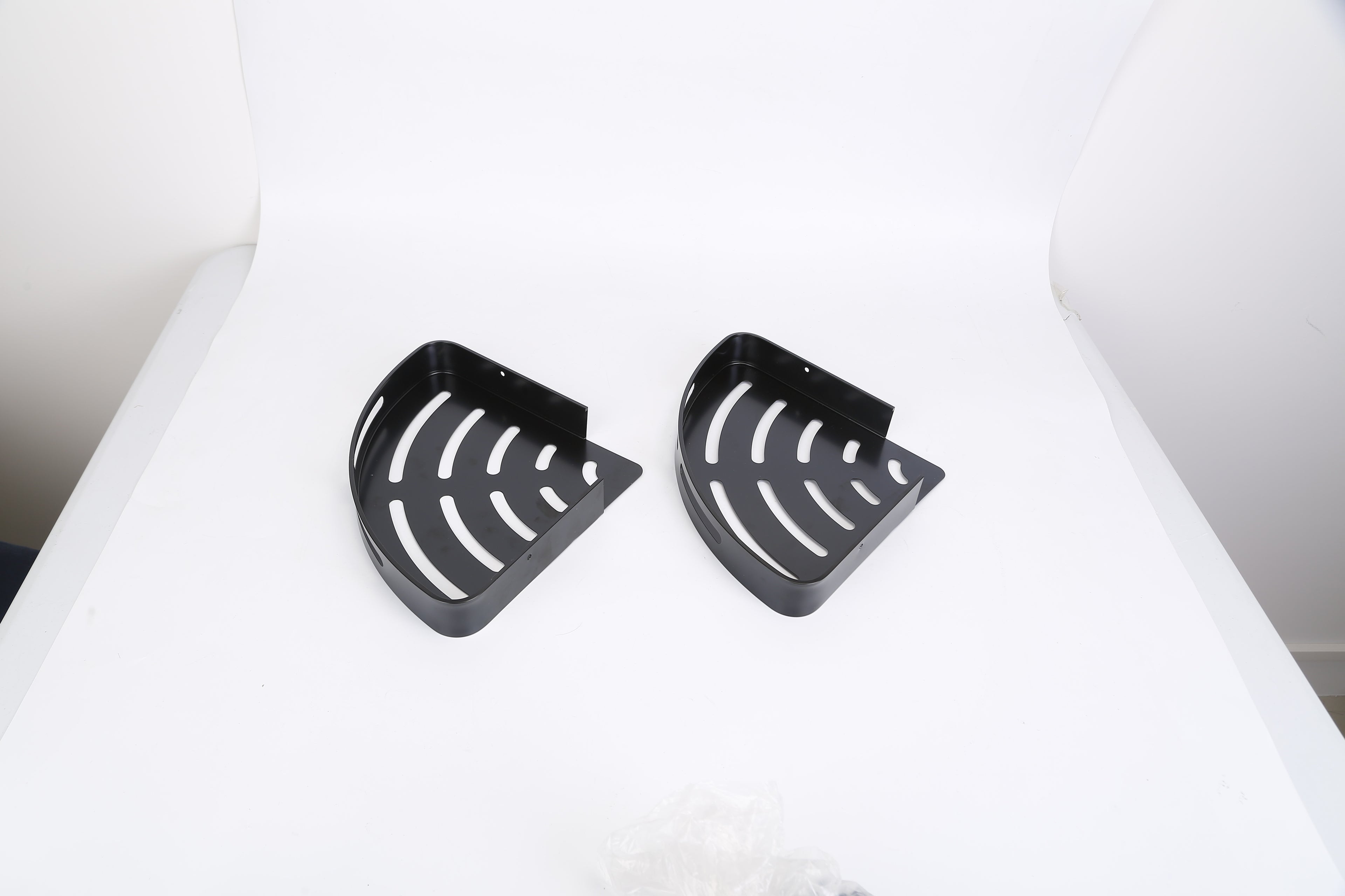2Pcs Corner Shower Caddy Shelf Adhesive Bathroom Wall Mounted Storage Racks