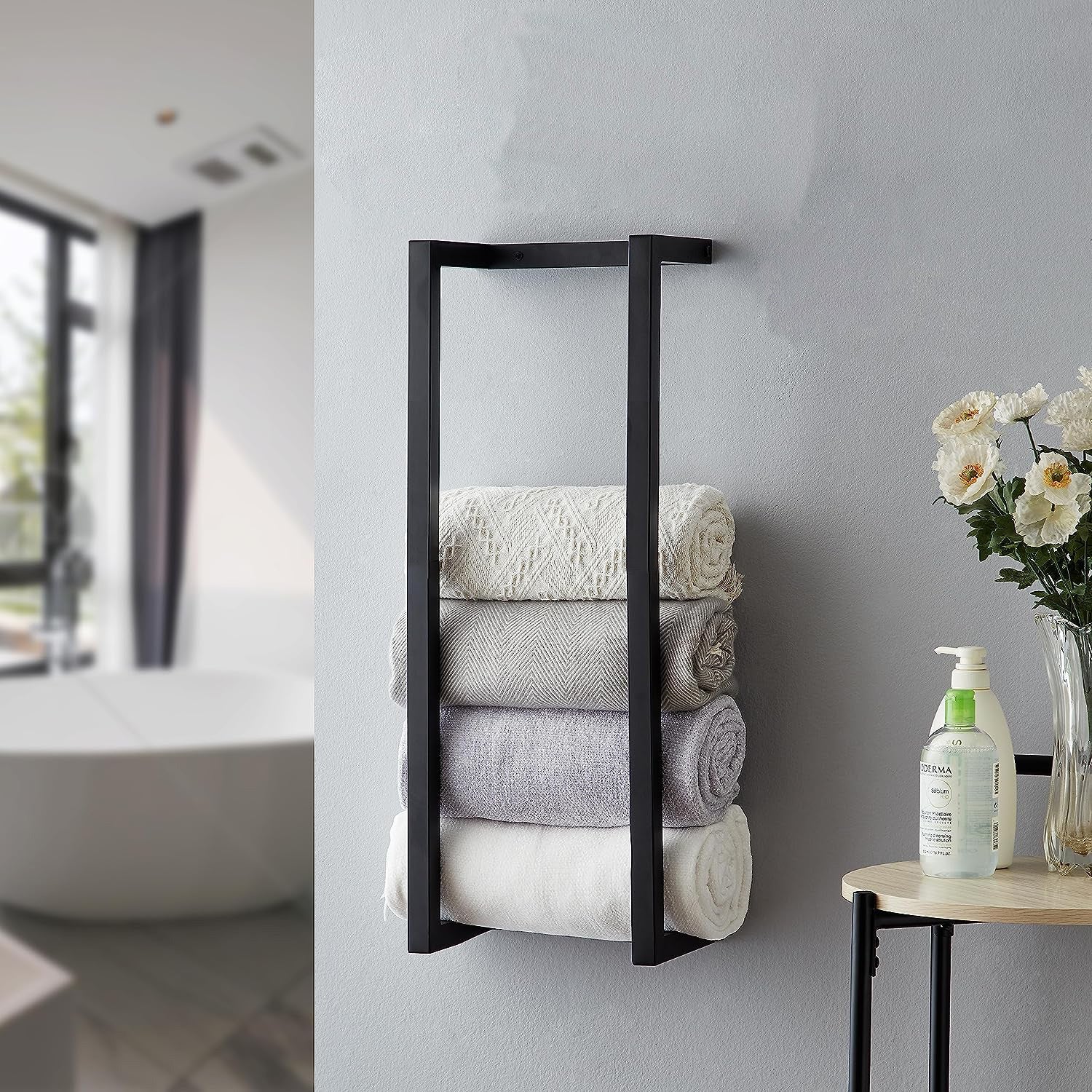Bathroom Towel Rack Bath Towel Storage Rack Hotel Toilet Towel Roll Stand Dual-use