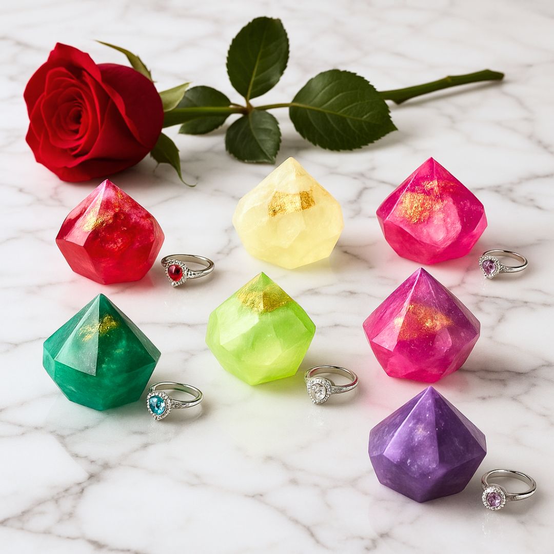 Diamond Gem Soap with Hidden Silver Ring
