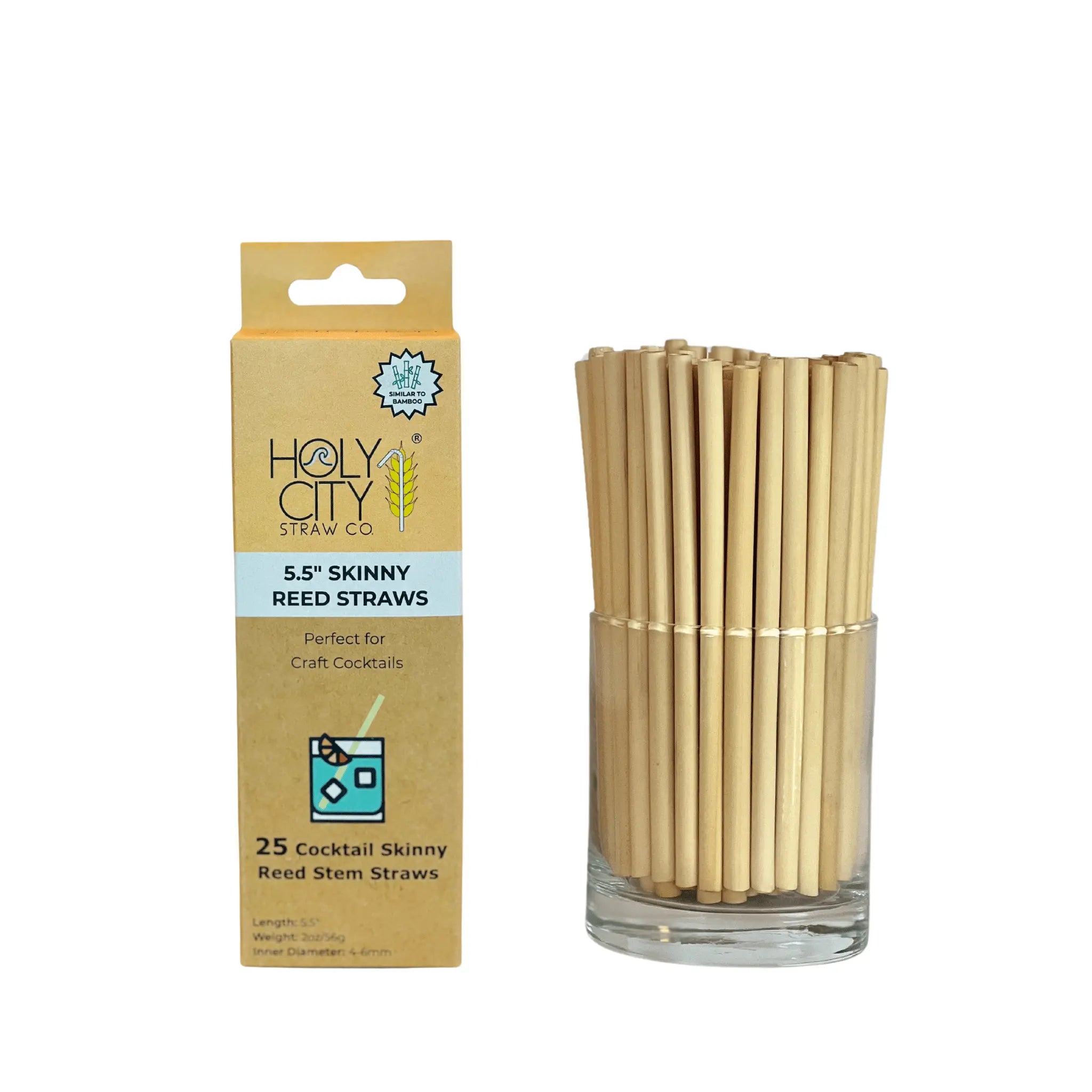 5.5" Skinny Reed Straws | 25ct.
